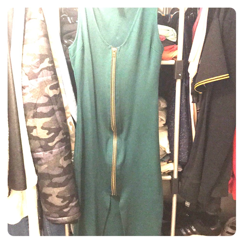 Front Zip Midi Dress